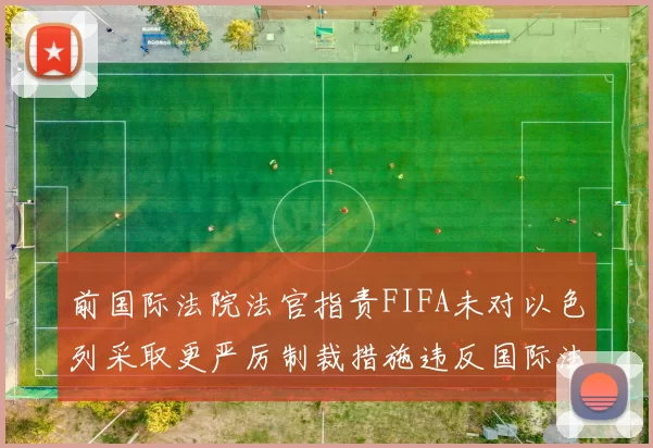 前国际法院法官指责FIFA未对以色列采取更严厉制裁措施违反国际法